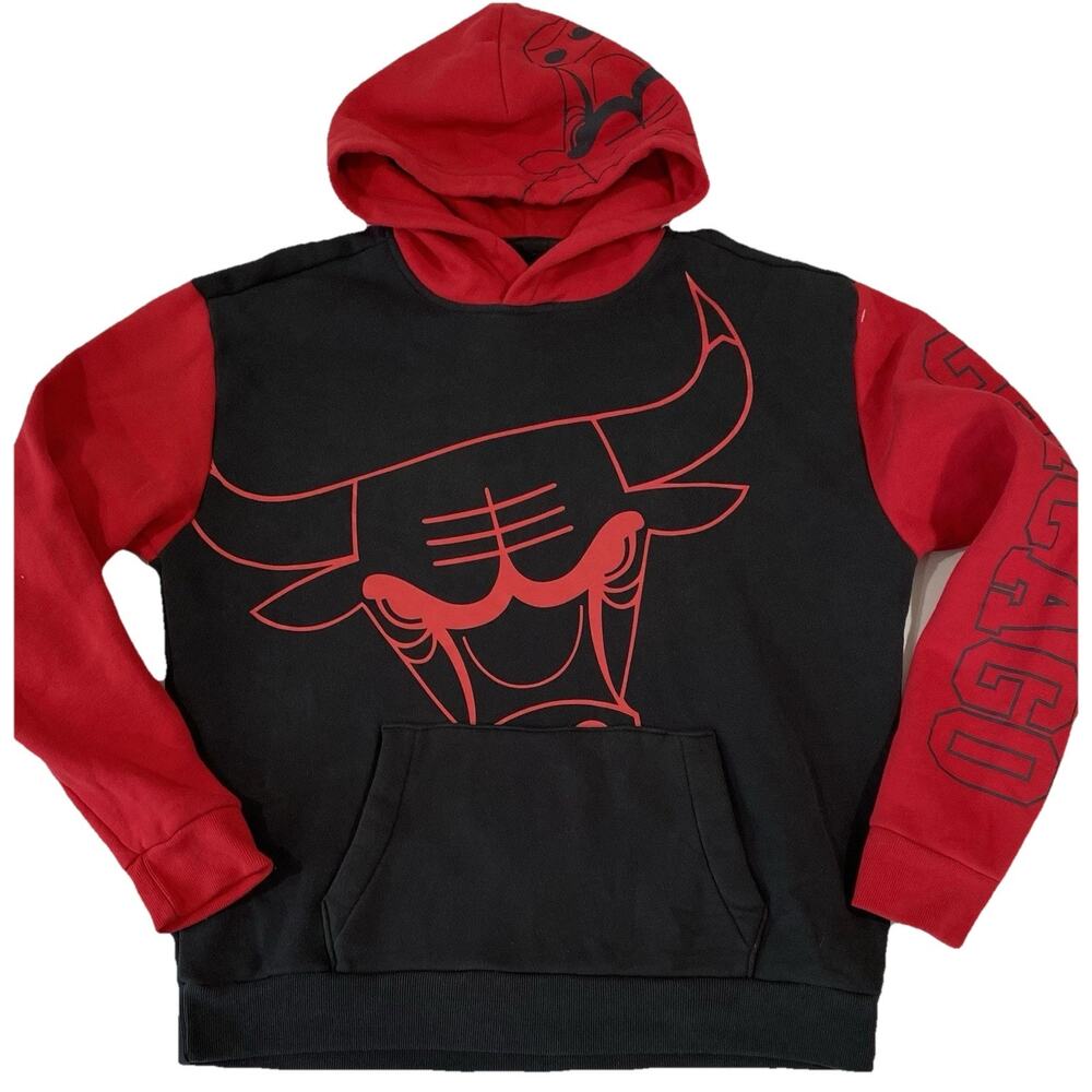 Chicago Bulls Hoodie Sweatshirt Mens Big Logo Hollister NBA Medium